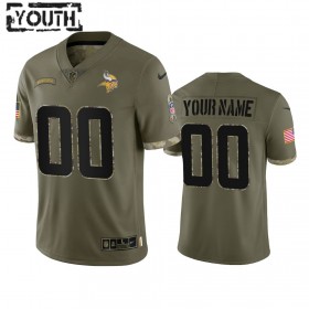 Camiseta Niño NFL Minnesota Vikings Personalizar Olive 2022 Salute To Service